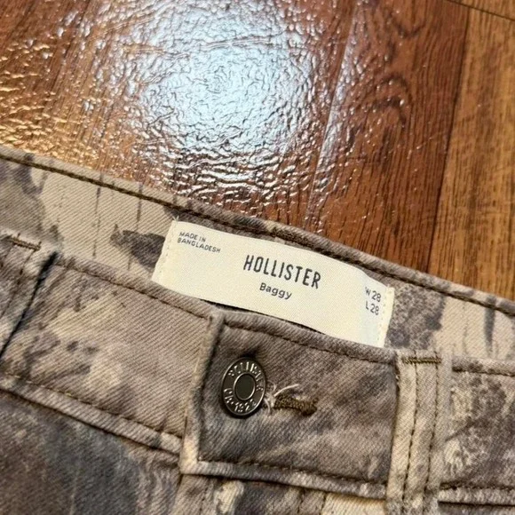 Hollister Camo Workwear Double Knee Baggy Carpenter Pants 28x28 - Picture 3 of 6